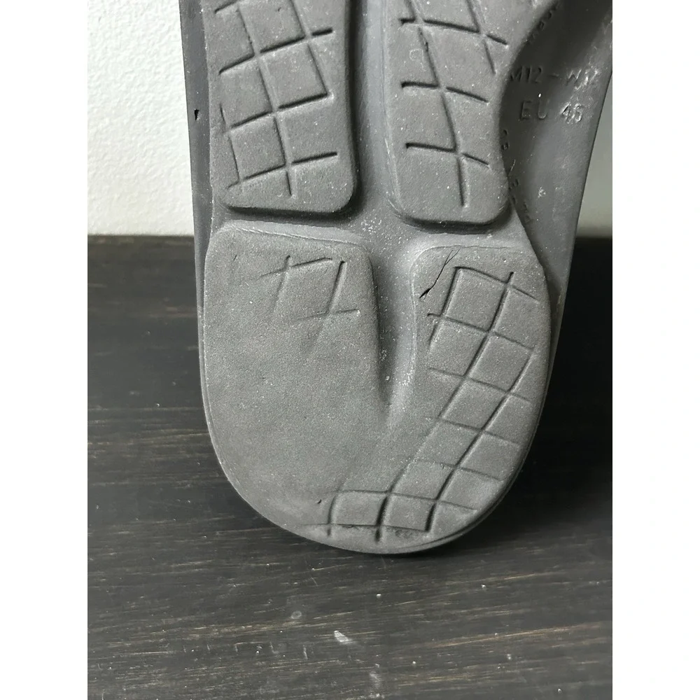 OOFOS OOahh Sport Flex Slide Recovery Sandals Slides Black Womens 14/Men's 12
